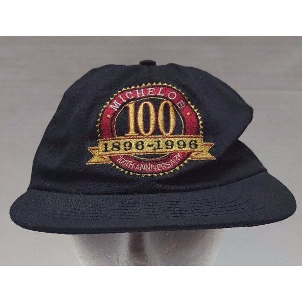 Michelob Hat 100th Anniversary Black Ball Cap  1896-1996